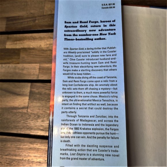 CLIVE CUSSLER " LOST EMPIRE" HARDBACK BOOK - Picture 3 of 5